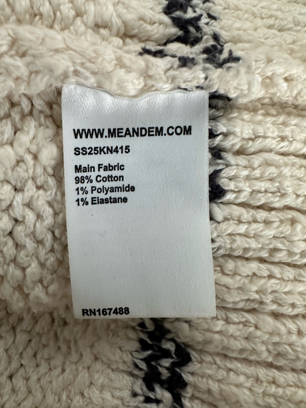 ME+EM Cream Bouclé Midi Skirt with Navy and Red Stripes - Picture 11 of 12